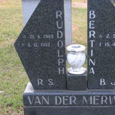 MERWE R.S., van der 1905-1982 &amp; B.J. 1906-1991