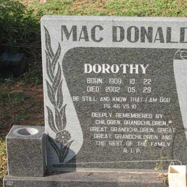 MACDONALD Dorothy 1909-2002