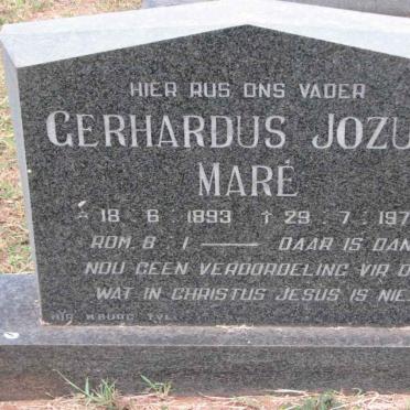 MARÉ Gerhardus Jozua 1893-1978