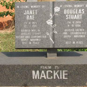 MACKIE Douglas Stuart 1920-1994 &amp; Janet Rae 1926-1985