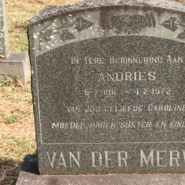 MERWE Andries, van der 1911-1972