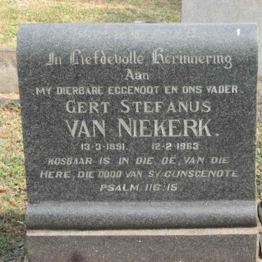 NIEKERK Gert Stefanus, van 1891-1963