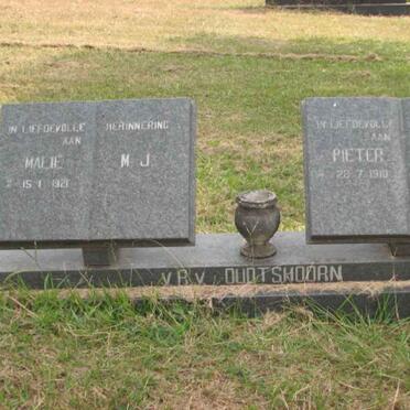 OUDTSHOORN Pieter Gabriel, v. R. v. 1910-1987 &amp; M.J. 1921-