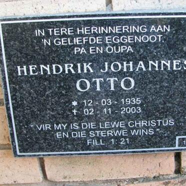 OTTO Hendrik Johannes 1935-2003