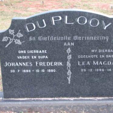 PLOOY Johannes Frederik, du 1889-1980 &amp; Lea Magdalena 1896-1960