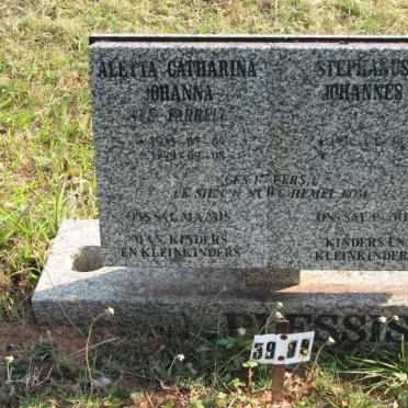 PLESSIS Stephanus Johannes, du &amp; Aletta Catharina Johanna FARRELL 19?3-1999