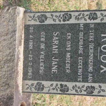 ROUX Sarah Jane nee DE VILLIERS 1921-1963