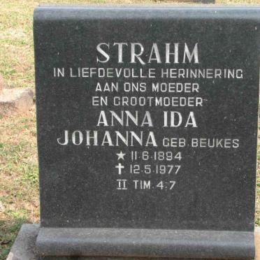 STRAHM Anna Ida Johanna nee BEUKES 1894-1977