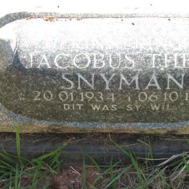 SNYMAN Jacobus Theo 1934-1989