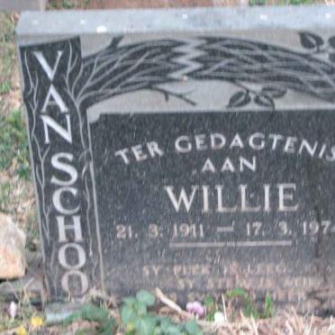 SCHOOR Willie, van 1911-1974