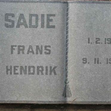 SADIE Frans Hendrik 1917-1967