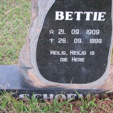 SCHOEMAN Bettie 1909-1999