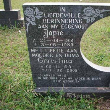 STEYN Japie 1914-1983 &amp; Christina 1919-2008