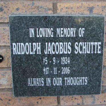 SCHUTTE Rudolph Jacobus 1924-2006