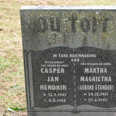 TOIT Casper Jan Hendrik, du 1907-1988 &amp; Martha Magrietha STANDER 1913-1997