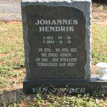 TONDER Johannes Hendrik, van 1953-2004