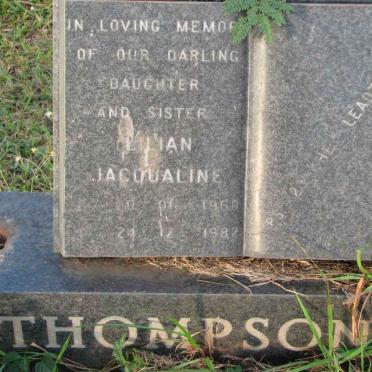 THOMPSON Vera 1934-1996 :: THOMPSON Lilian Jacqueline 1960-1982