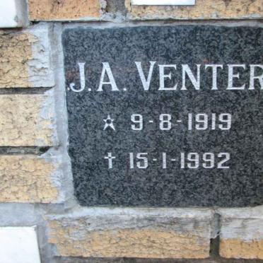 VENTER J.A. 1919-1992