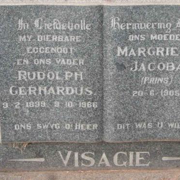 VISAGIE Rudolph Gerhardus 1899-1966 &amp; Margrieta Jacoba PRINS 1905-