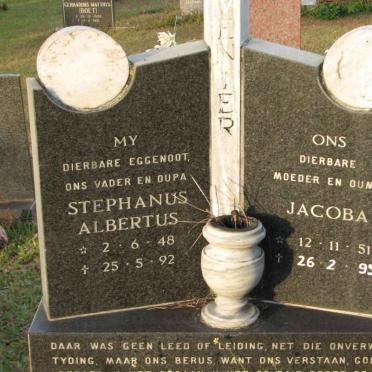 VENTER Stephanus Albertus 1948-1992 &amp; Jacoba 1951-1995