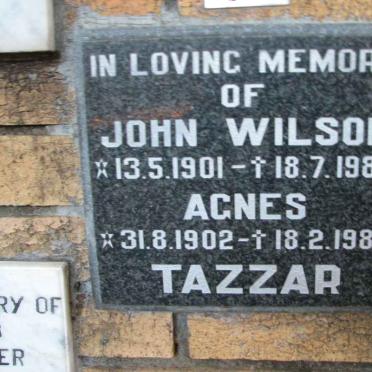 WILSON John 1901-1983 &amp; Agnes 1902-1984 :: TAZZAR