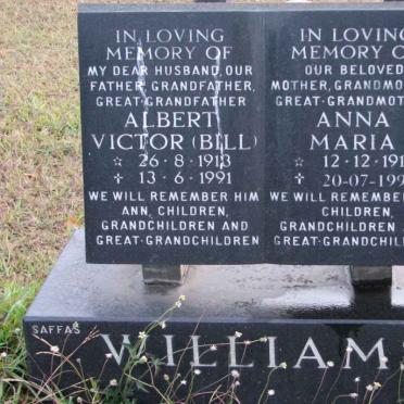 WILLIAMS Albert Victor 1913-1991 &amp; Anna Maria 1913-1997