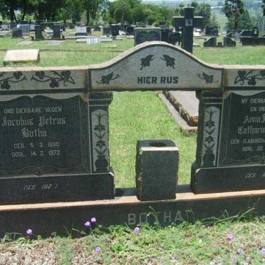 BOTHA Jacobus Petrus 1880-1972 &amp; Anna Francina Catharina LABUSCHAGNE 1882-1962
