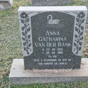 BANK Anna Catharina, van der 1926-1996