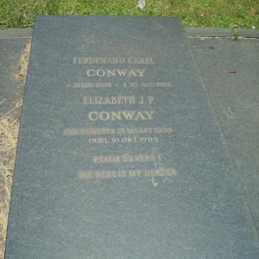 CONWAY Ferdenand Carel 1908-1978 &amp; Elizabeth J.P. ROBBERTS 1909-1985