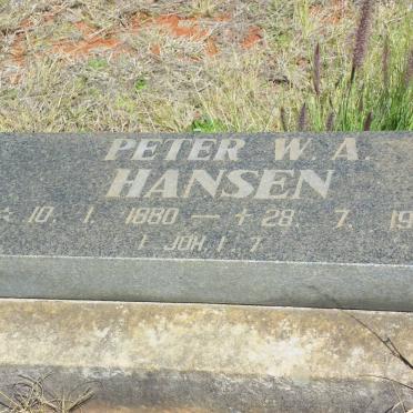 HANSEN Peter W.A. 1880-1942