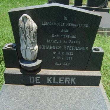 KLERK Johannes Stephanus, de 1932-1977