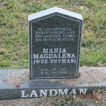 LANDMAN Maria Magdalena nee SNYMAN 1917-2003