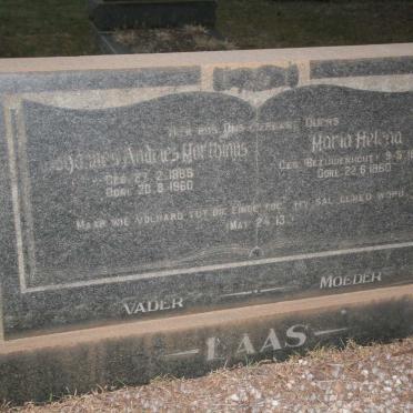 LAAS Johannes Andries Marthinus 1886-1960 &amp; Maria Helena BEZUIDENHOUT 1897-1960