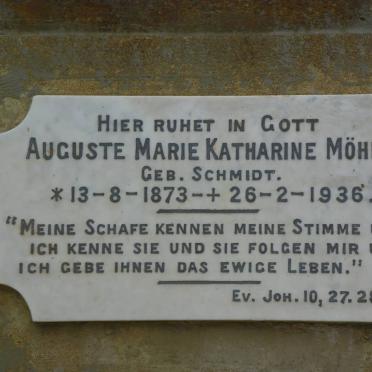 MÖHLE Auguste Marie Katharine nee SCHMIDT 1873-1936