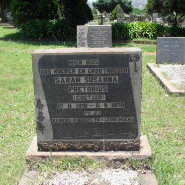 PRETORIUS Sarah Susanna nee COETZER 1891-1970