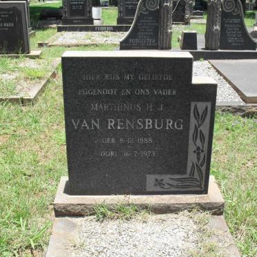 RENSBURG Marthinus H.J., van 1888-1973