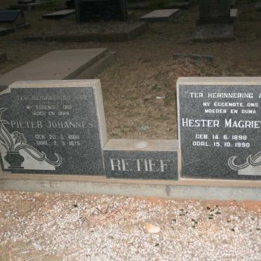 RETIEF Pieter Johannes 1888-1975 &amp; Hester Magrietha 1898-1990