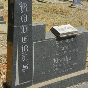 ROBERTS Frans 1894-1977 &amp; Martha DU PLESSIS 1900-1979