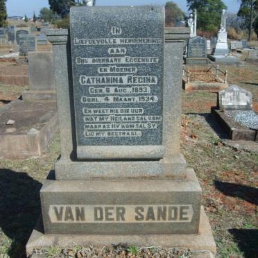 SANDE Catharina Regina, van der  1853-1934