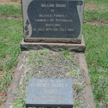 SHAND William 1877-1960 &amp; Florence Harriet ?-1969