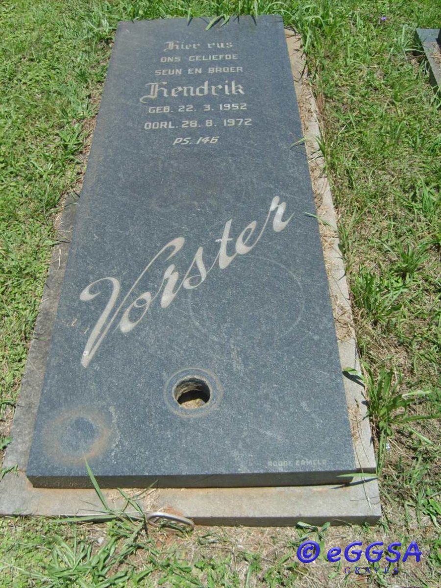 VORSTER Hendrik 1952-1972