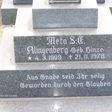 KLINGENBERG Meta S.E. nee HINZE 1909-1978