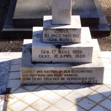 KLINGENBERG Anna nee KUSEL 1894-1959