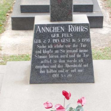 ROHRS Annchen nee FULS 1913-1998