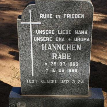RABE Hannchen 1893-1986