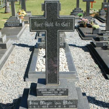 MEYER Irma nee RABE 1924-2003