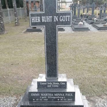 PAUL Emmy Martha Minna nee KLINGENBERG 1925-2013