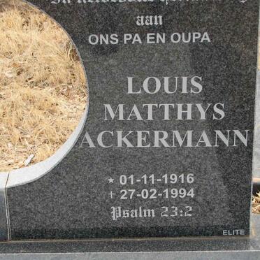 ACKERMANN Louis Matthys 1916-1994