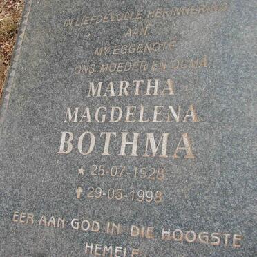 BOTHMA Martha Magdelena 1928-1998