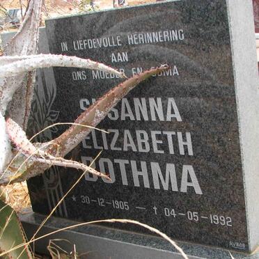 BOTHMA Susanna Elizabeth 1905-1992